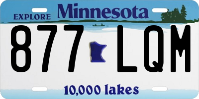 MN license plate 877LQM