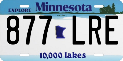 MN license plate 877LRE