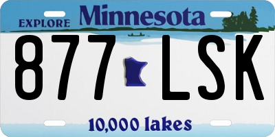 MN license plate 877LSK