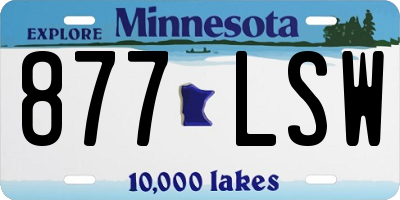MN license plate 877LSW