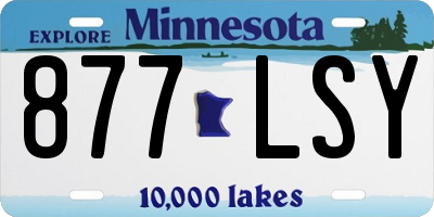 MN license plate 877LSY