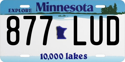 MN license plate 877LUD