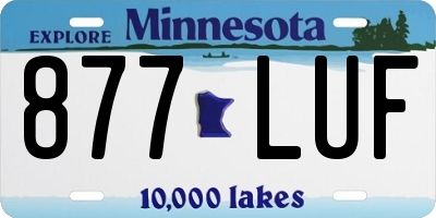 MN license plate 877LUF