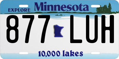 MN license plate 877LUH