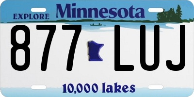 MN license plate 877LUJ