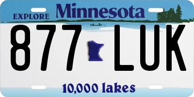MN license plate 877LUK