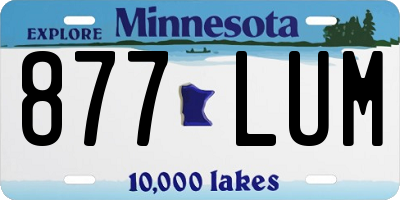 MN license plate 877LUM