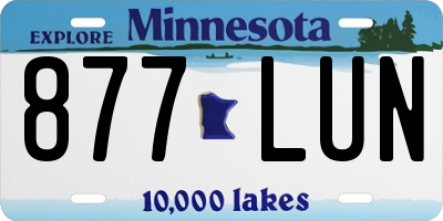 MN license plate 877LUN
