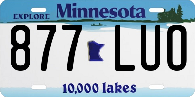 MN license plate 877LUO
