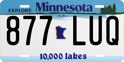 MN license plate 877LUQ