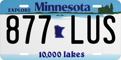 MN license plate 877LUS