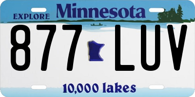 MN license plate 877LUV