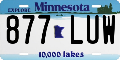 MN license plate 877LUW