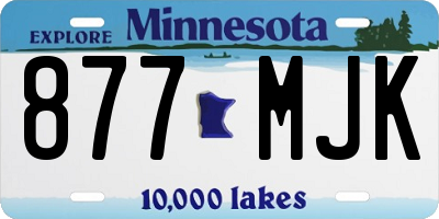 MN license plate 877MJK