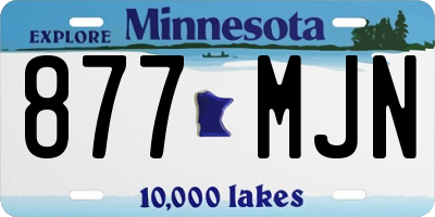 MN license plate 877MJN
