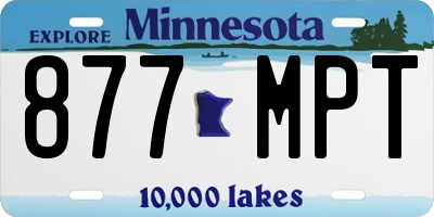 MN license plate 877MPT