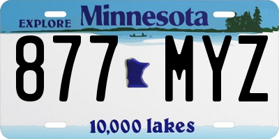 MN license plate 877MYZ