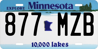 MN license plate 877MZB