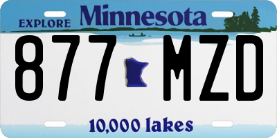 MN license plate 877MZD