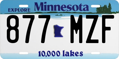 MN license plate 877MZF