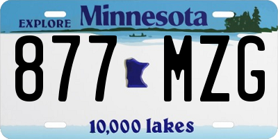 MN license plate 877MZG