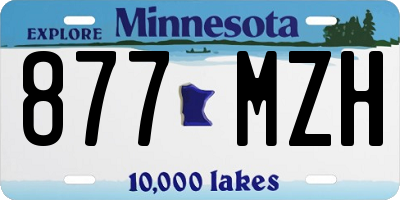 MN license plate 877MZH