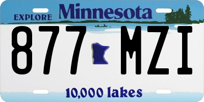 MN license plate 877MZI