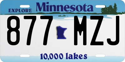 MN license plate 877MZJ