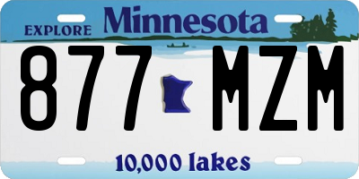 MN license plate 877MZM