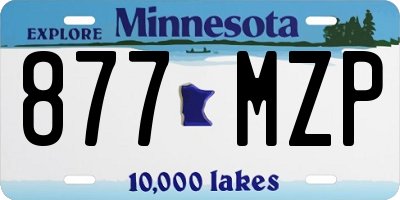 MN license plate 877MZP