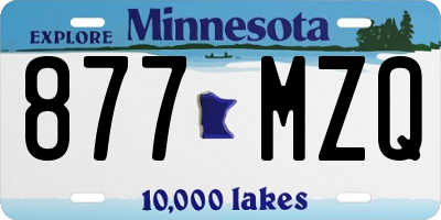 MN license plate 877MZQ