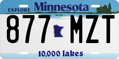 MN license plate 877MZT