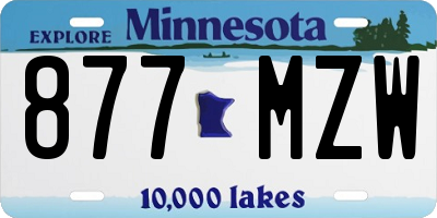 MN license plate 877MZW