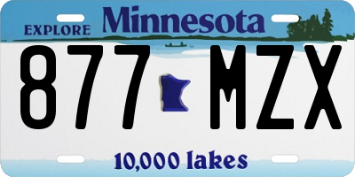MN license plate 877MZX