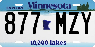 MN license plate 877MZY