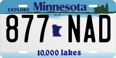 MN license plate 877NAD
