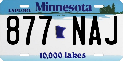 MN license plate 877NAJ