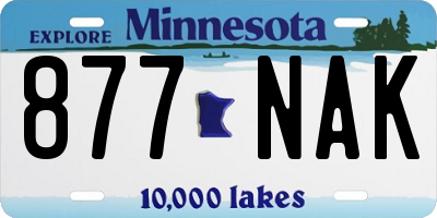 MN license plate 877NAK
