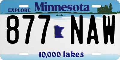 MN license plate 877NAW