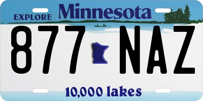 MN license plate 877NAZ