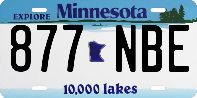 MN license plate 877NBE