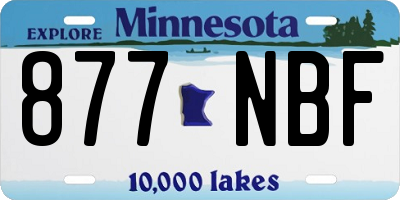 MN license plate 877NBF