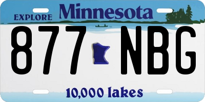 MN license plate 877NBG