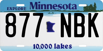 MN license plate 877NBK