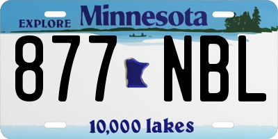 MN license plate 877NBL