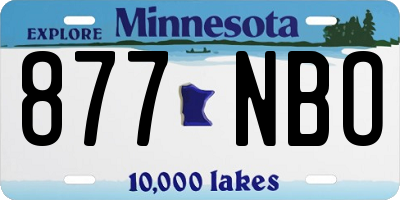 MN license plate 877NBO