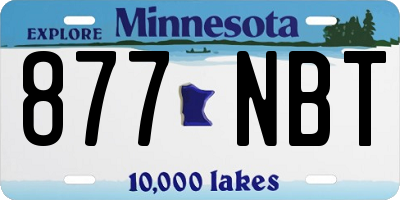 MN license plate 877NBT