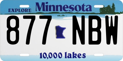 MN license plate 877NBW