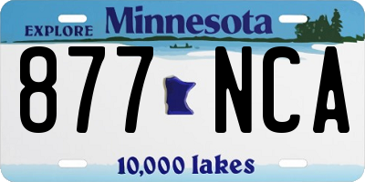 MN license plate 877NCA