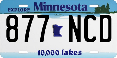 MN license plate 877NCD
